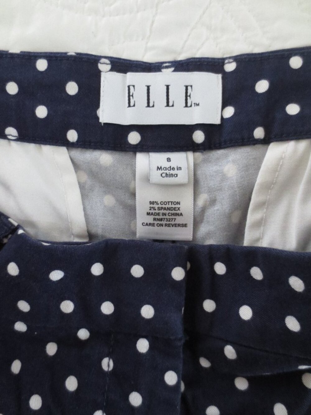 Retro Navy Blue & White Polka Dot Cotton Shorts - Picture 7 of 12